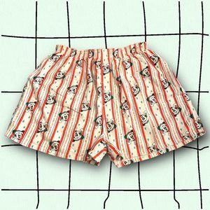 Vintage Mickey Mouse striped boxers Christmas Flannel 90's Sleepwear Unlimited